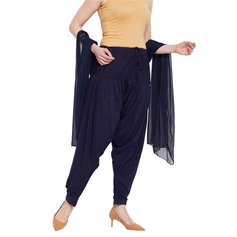 Navy Blue Rayon Patiala with Dupatta – The Pajama Factory