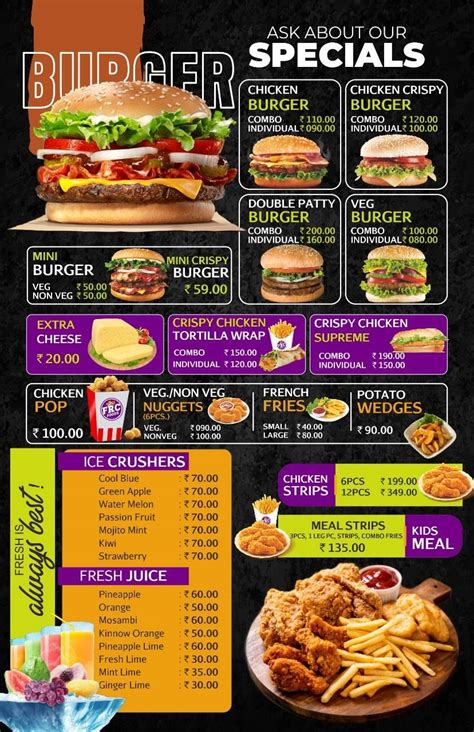 Menu at FRC Foods, Kallambalam