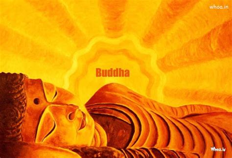 Lord Gautam Buddha Sleeping With Golden Background HD Wallpaper
