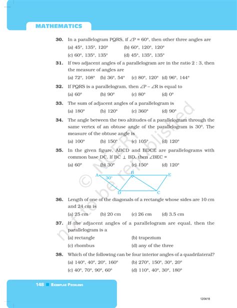 NCERT Exemplar Class 8 Maths Chapter 5 Understanding Quadrilaterals and ...