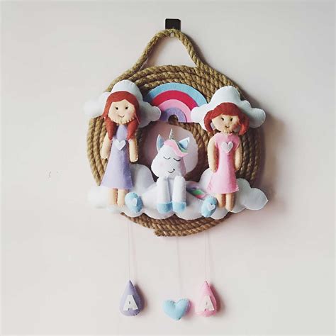 Buy Personalized Siblings Themed Jute Kids Name Plate For Sisters ...