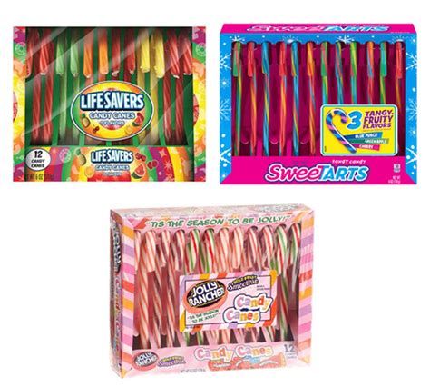 Candy Canes - 3 BCF26 Pack Sampler, 12 Jolly Ranchers, 12 Sweetarts, 12 ...