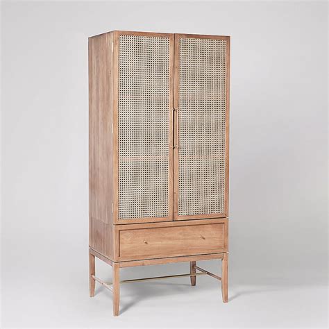House of Woodworm | Raphia Solidwood Wardrobe | Rattan Wood Almirah