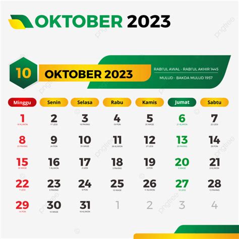Kalender 2023 Oktober Lengkap Dengan Tanggal Merah Cuti Bersama Jawa ...