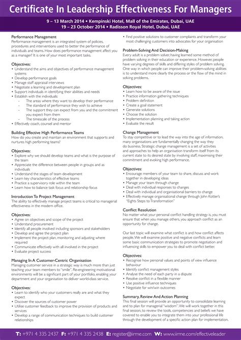 Certificate in Leadership Effectiveness for Managers | PDF