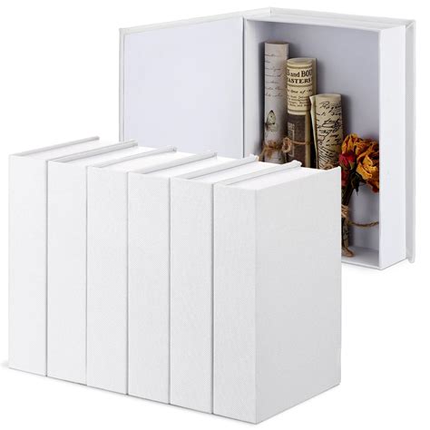 Amazon.com: Geyoga 6 Pcs Faux Book Box Decorative Books Modern Linen ...