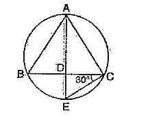 In the given figure, `Delta ABC` is inscribed in a circle and the ...