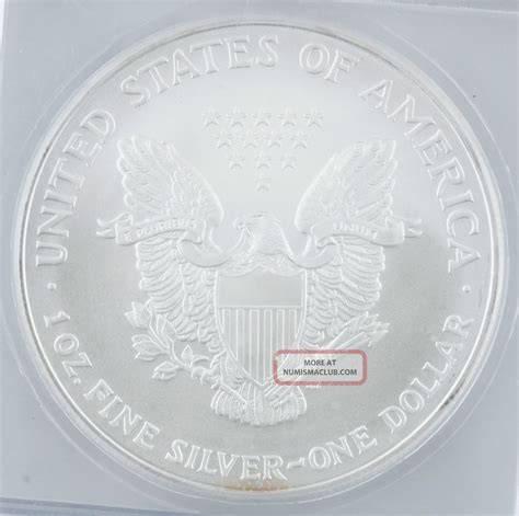 2007 S$1 Icg Certified Graded Ms70 Silver Eagle 1 Oz Fine Silver One ...