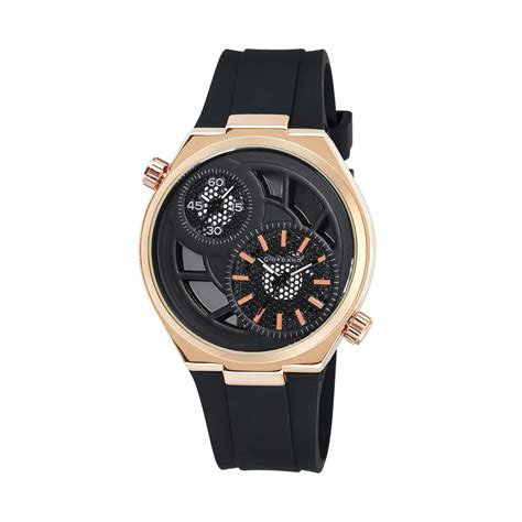 Giordano Men's Casual Looking Black Dial & Black Color Silicone Strap ...