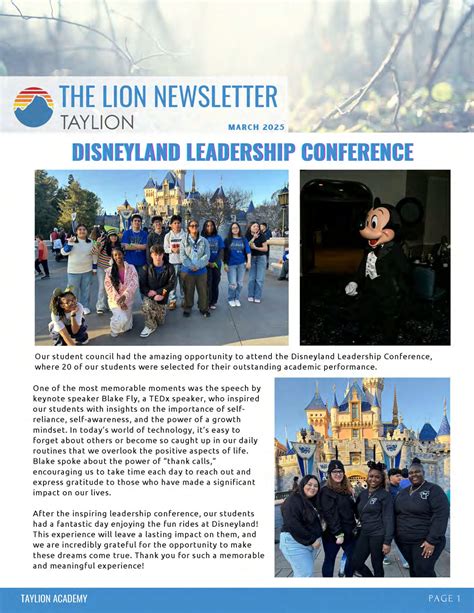 The Lion March Newsletter - Taylion High Desert Academy