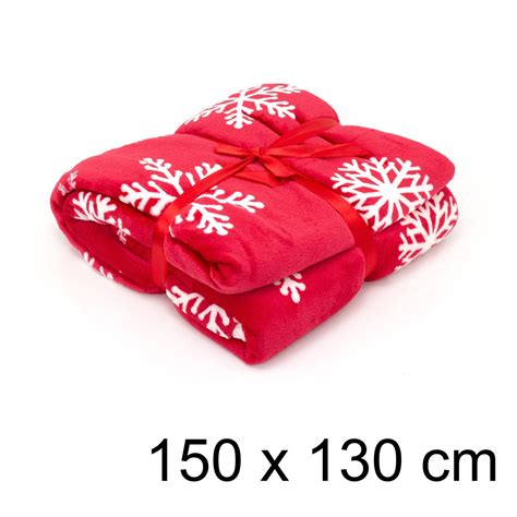 Traditional Red Snowflake Plaid Christmas Blanket | Super Soft Luxury ...