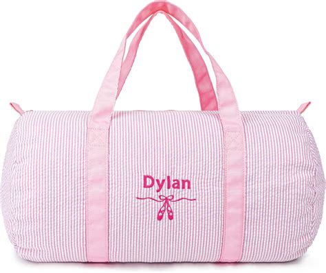 Amazon.com | MT WORLD Seersucker Girls Duffle Bag Personalized Toddler ...