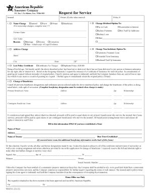 Request for Service Insurance Form - Fill Out, Sign & Share Online ...