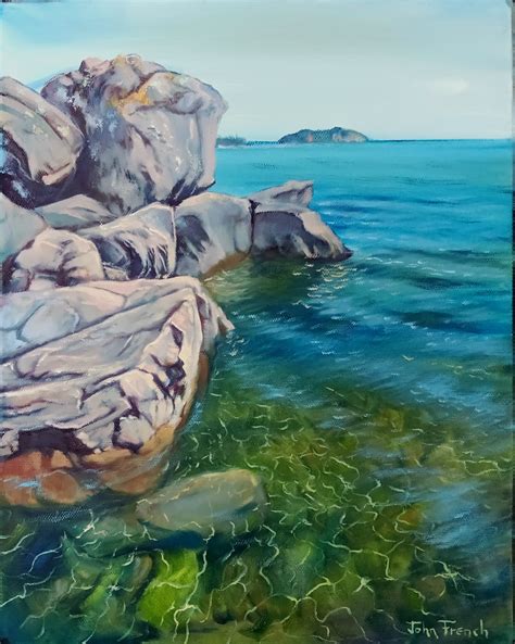 Cold Clear Blue Lake Superior 11×14 for $275 - Art of John French