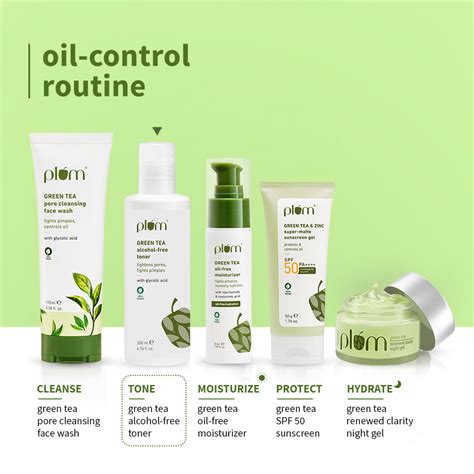 Green Tea Alcohol Free Toner for Oily Skin with Glycolic Acid – Plum