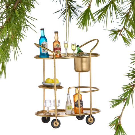 Gold Metal Bar Cart Ornament - World Market