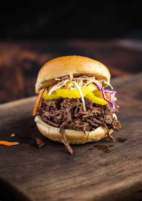 Smoked Pulled Beef Sandwiches with Wine Braise - Vindulge