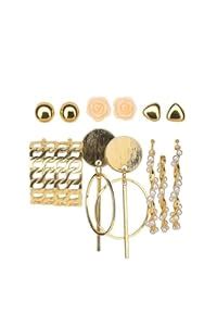 Buy Korean Fashion Stylist Combo Of Hoop Stud Pearl Jewellery Earrings ...