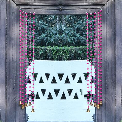 Buy Kaameri Bazaar Handmade Dark Pink Strings Pom Pom for Door,Wall ...