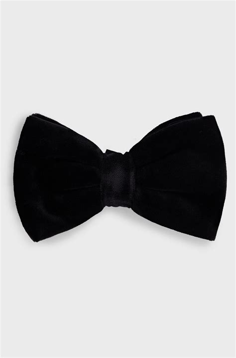 BOSS - Pre-tied bow tie in cotton velvet - Black