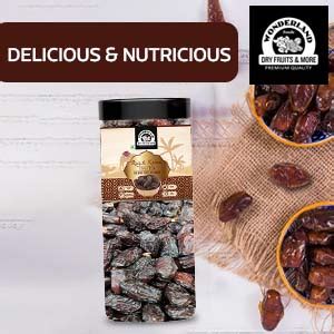 WONDERLAND FOODS (DEVICE) Dry Fruits Kalmi (Safawi) Dates 400 Gm Jar ...