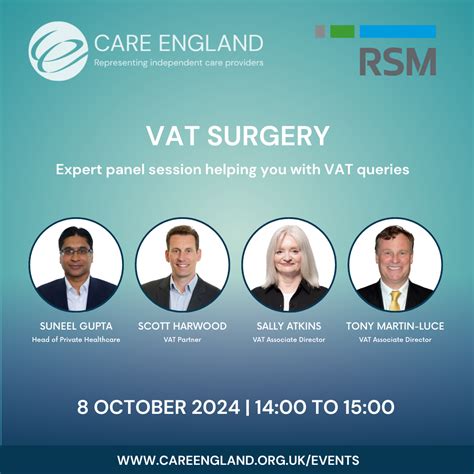 VAT Surgery: Expert panel session helping you with your VAT queries - Care England