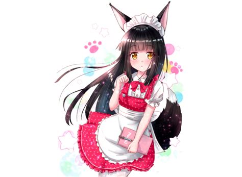 Download wallpaper girl, long hair, dress, animal ears, anime ...