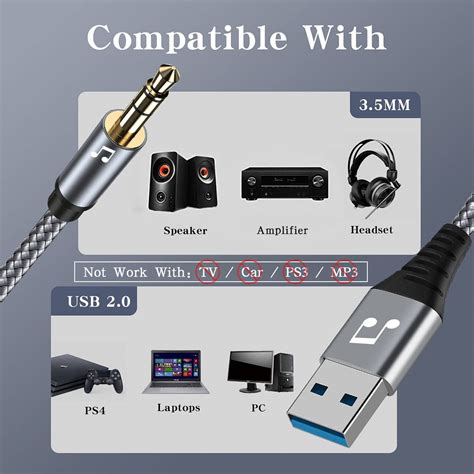 BOIOT 6FT USB to 3.5mm Audio Jack Adapter, AUX Stereo India | Ubuy