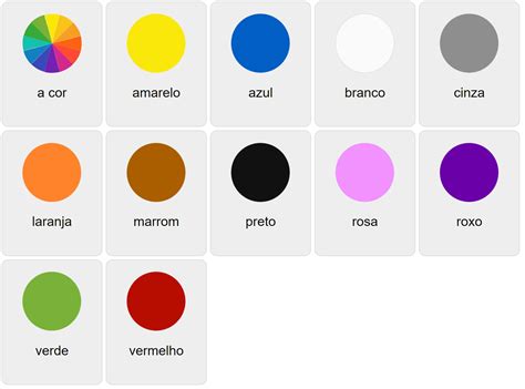 Colors in Portuguese - Vocabulary Game - Ekvis.com