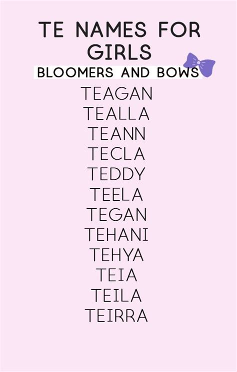 Girl Names that Start with T - Bloomers and Bows | T baby names, Cute ...