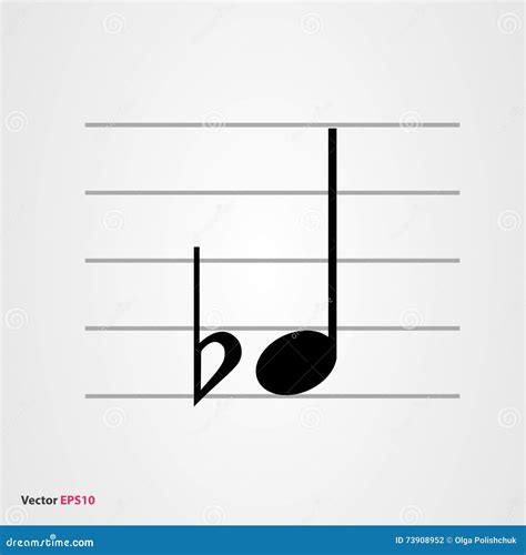 Musical Symbol Flat with Quarter Note Stock Illustration - Illustration ...