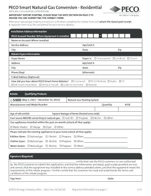 Fillable Online PECO Smart Natural Gas Conversion - Residential Fax ...