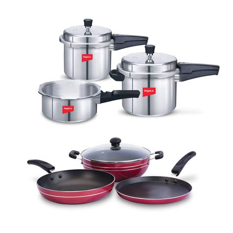Buy Impex SALT Cookware Family Combo, Set of 2,3 & 5 Litre Pressure ...