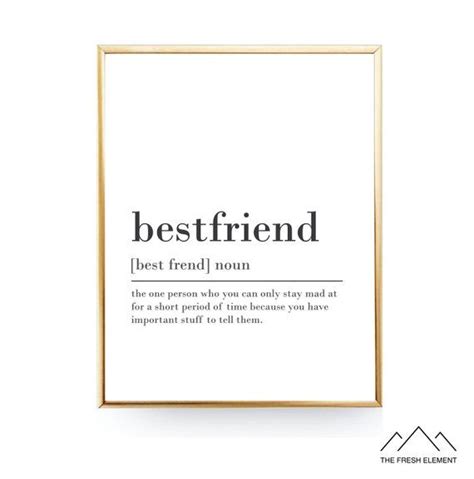 Bestfriend Definition Print Bestfriend Gift For Best Friend | Etsy ...