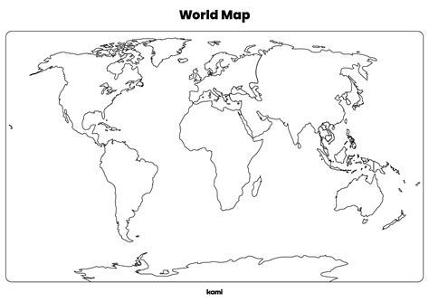 World Map Printable Worksheet