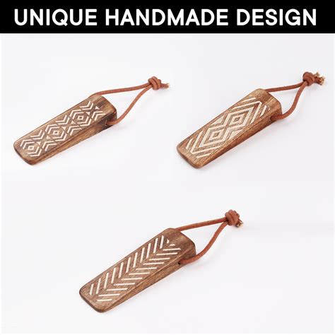 3 Pieces Decorative Wooden Door Stopper