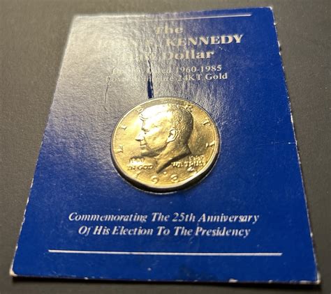 The JOHN F. KENNEDY Half Dollar Double Dated 1960-1985 Covered in Pure ...
