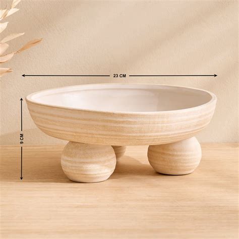 Buy Oyster Tessera Ceramic Decorative Bowl with Foot from Home Centre ...