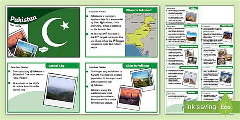 KS2 Pakistan Fact Cards - Primary Geography (teacher made)
