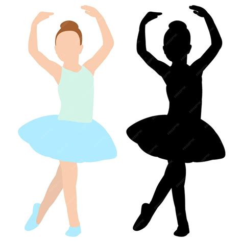 Premium Vector | Silhouette of a ballerina girl child dancing ballet