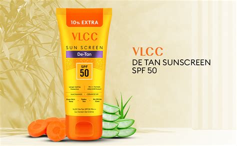 VLCC De-Tan SPF 50 PA+++ Sunscreen Gel Crème - 100g | With Cucumber ...