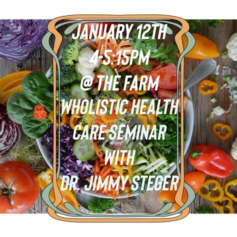 Wholistic Health Care Seminar with Dr. Jimmy Steger, 24025 Miflin Road ...