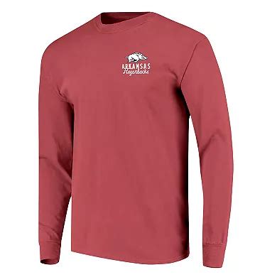 Men's Cardinal Arkansas Razorbacks Comfort Colors Mascot Overlay Long ...
