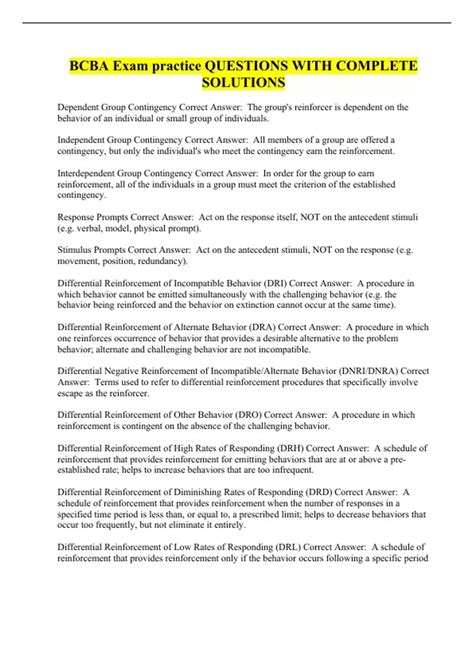 Image result for Bcba Exam Questions