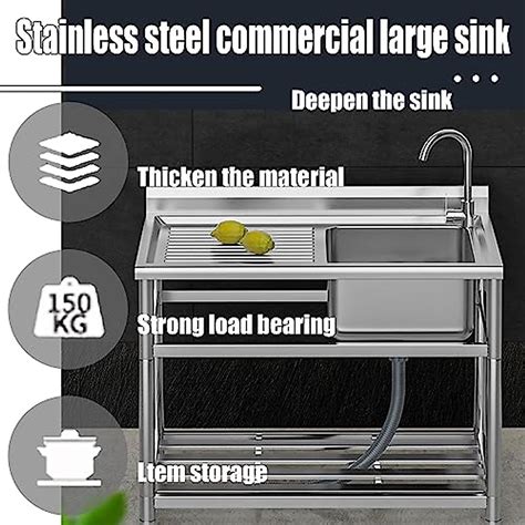 Versatile Freestanding Stainless Steel Utility Sink