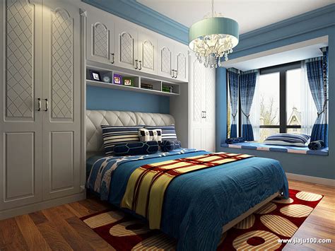 小户型卧室衣柜与床一体效果图_诗尼曼