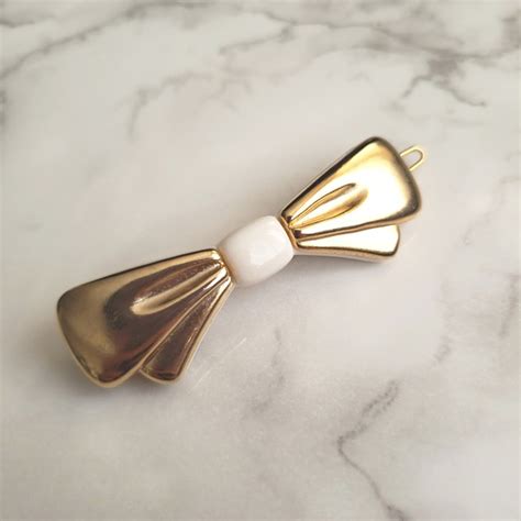 Vintage Italian Bow Shaped Hair Barrette / インポート イタリアン ヴィンテージ リボン ヘア ...