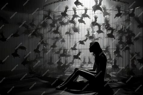 Premium Photo | Freedom Beyond the Cage Girl Breaking Free in the Dark