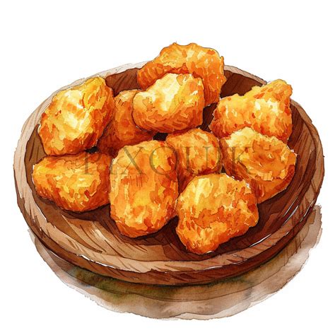 Watercolor Chicken Nugget Clipart Chicken Nuggets Clipart Fast Food ...