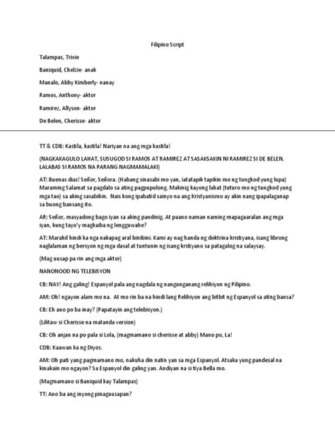 Image result for Short Script Sample Tagalog